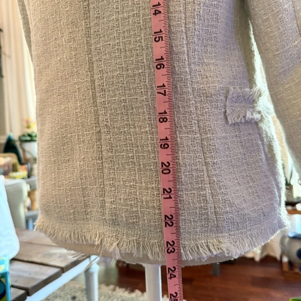Vintage Cream Textured Jacket with Gold Buttons - Picture 4 of 8